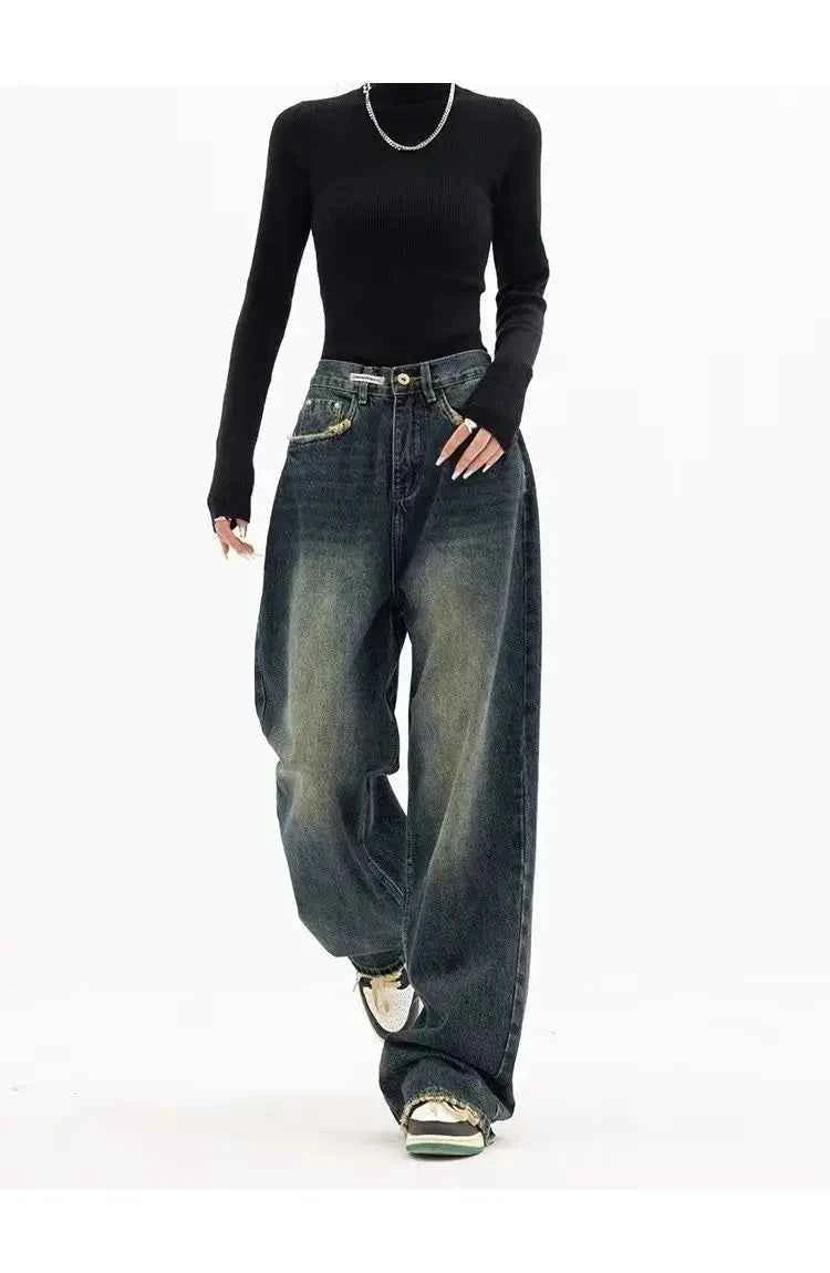 Retro Cool High Waist Wide Leg Jeans
