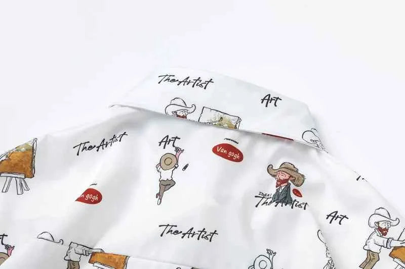 Plush Colorful Van Gogh Graphic Oversize Shirt