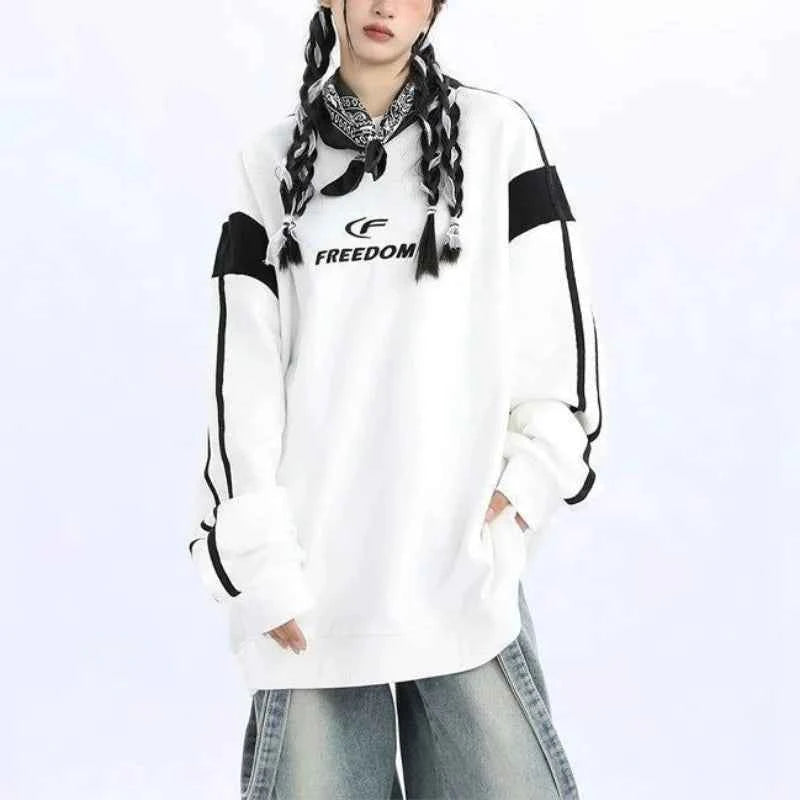 American Style Hip Hop Loose Print Sweathirt