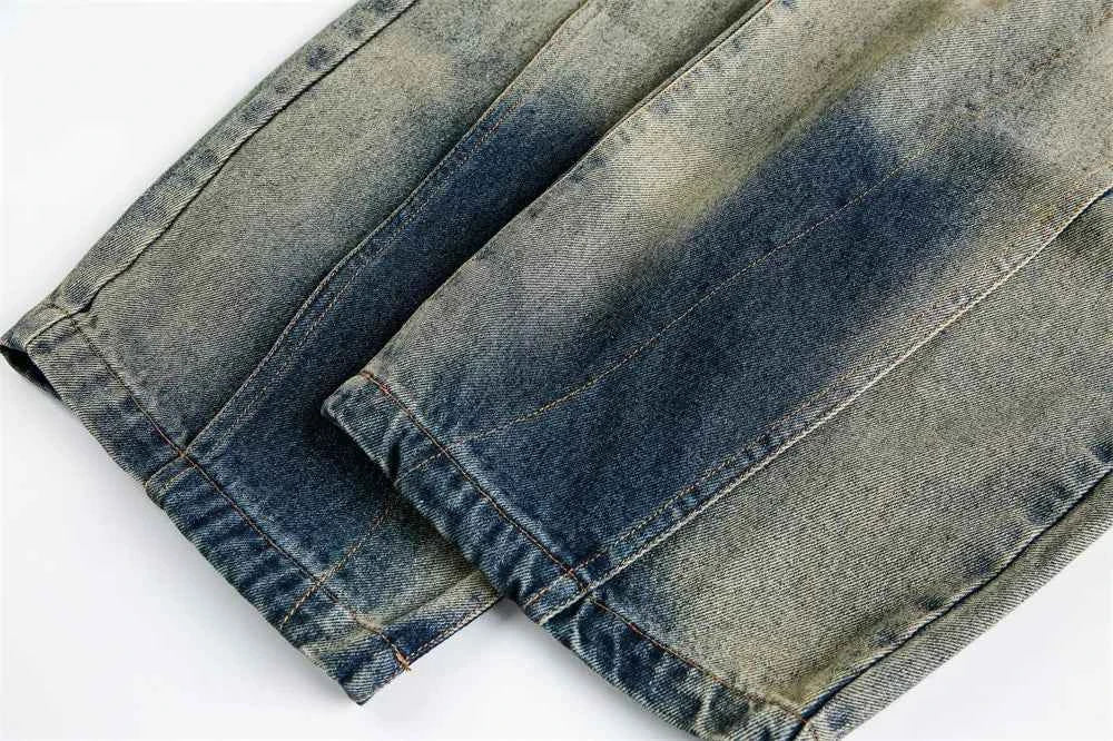 Streetwear Bold Gradient Dyed Wide Leg Jeans