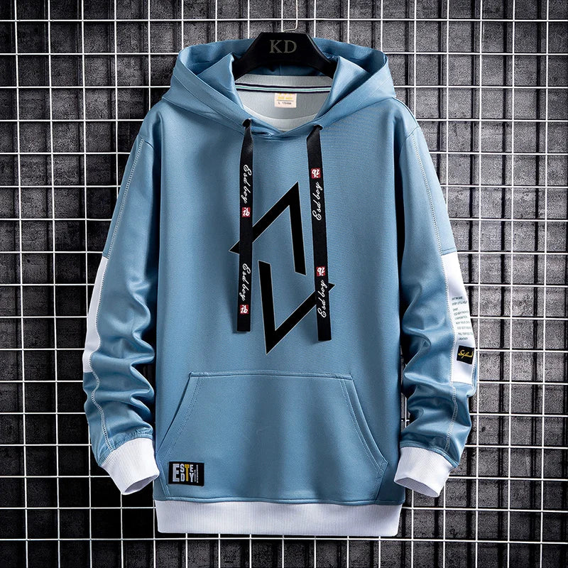Gridline Contrast Hoodie