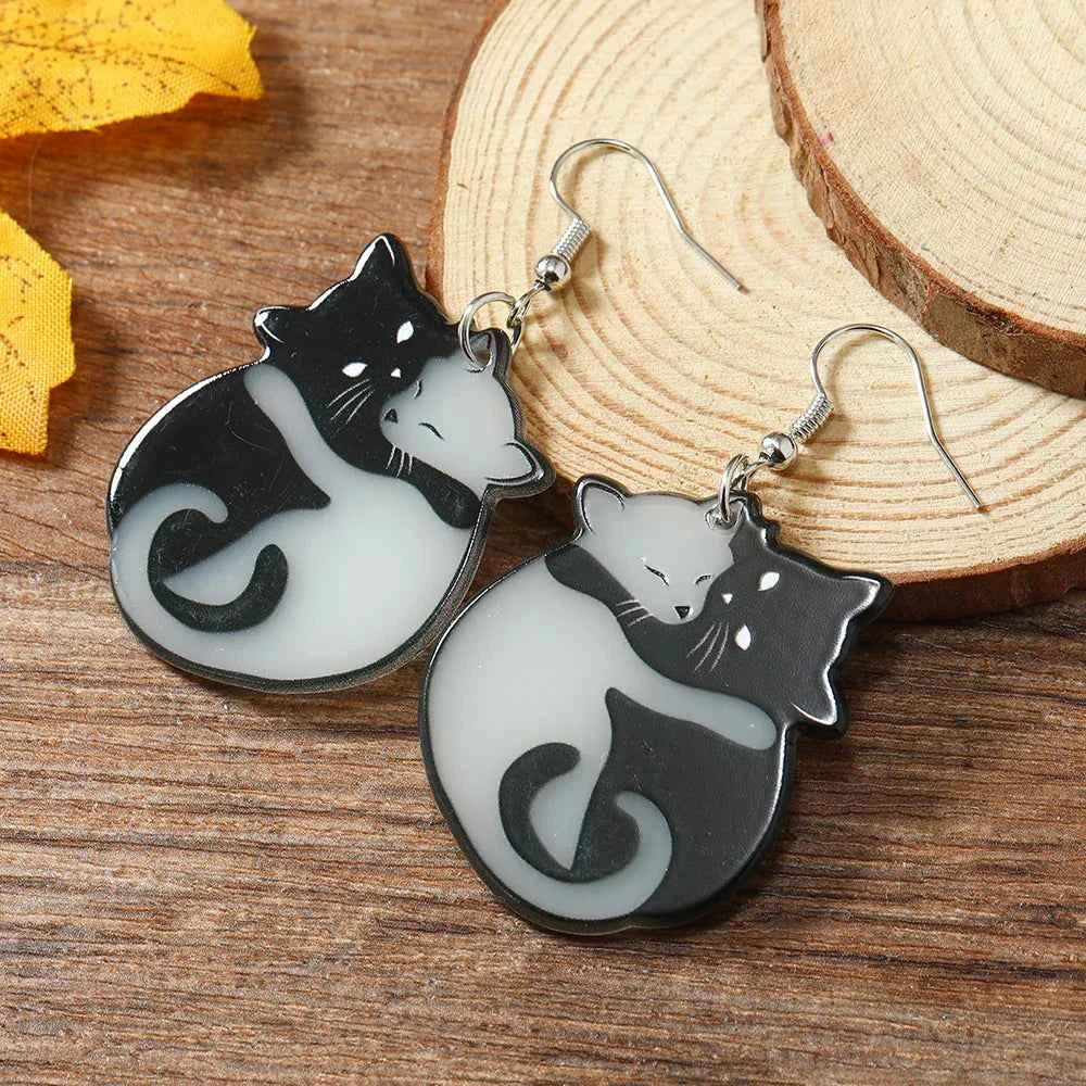 Dark Style Personalized Black Cat Earrings