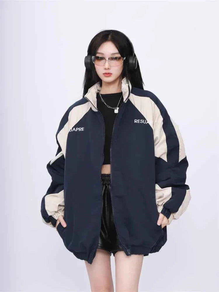 Oversized Energy Streetwear Patchwork Windbreak Jacket