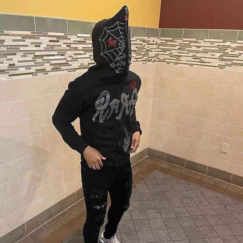 Zip Up Hoodie Black