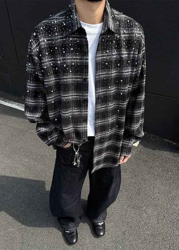 Breathable Starry Grid Long Sleeve Shirt
