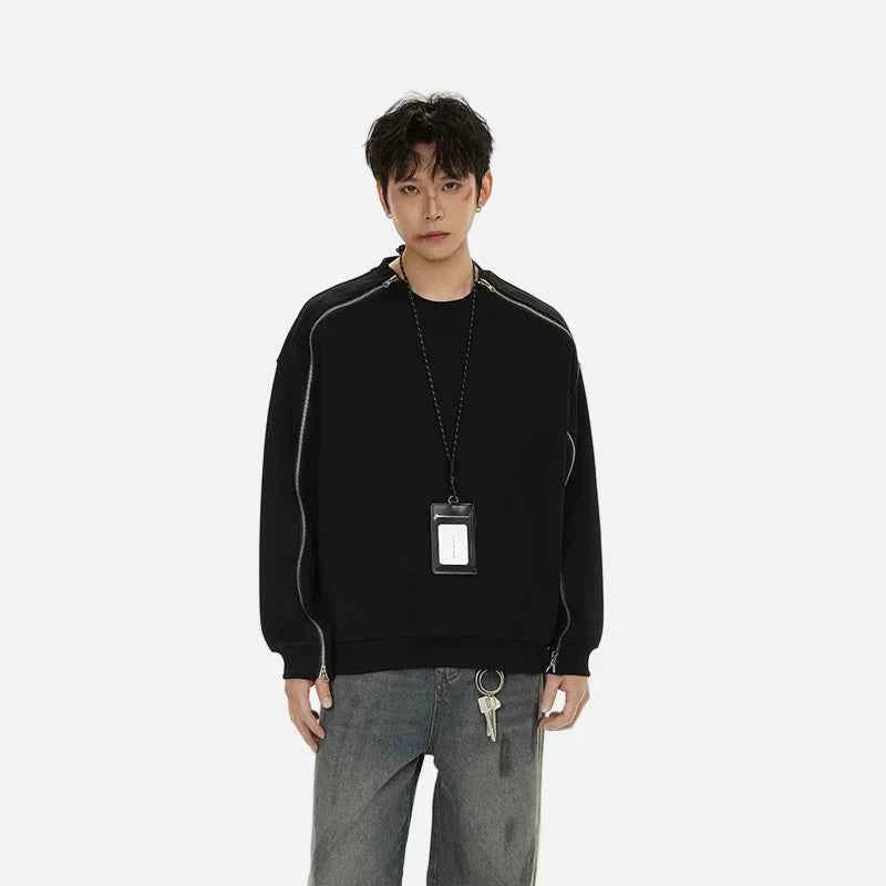 Plush Retro High Street Zipper Sweatshirt
