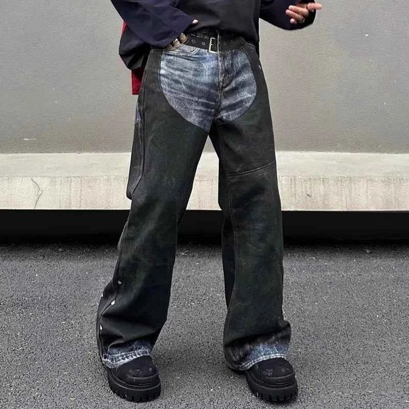 Luxury Cyber Graffiti Baggy Jeans