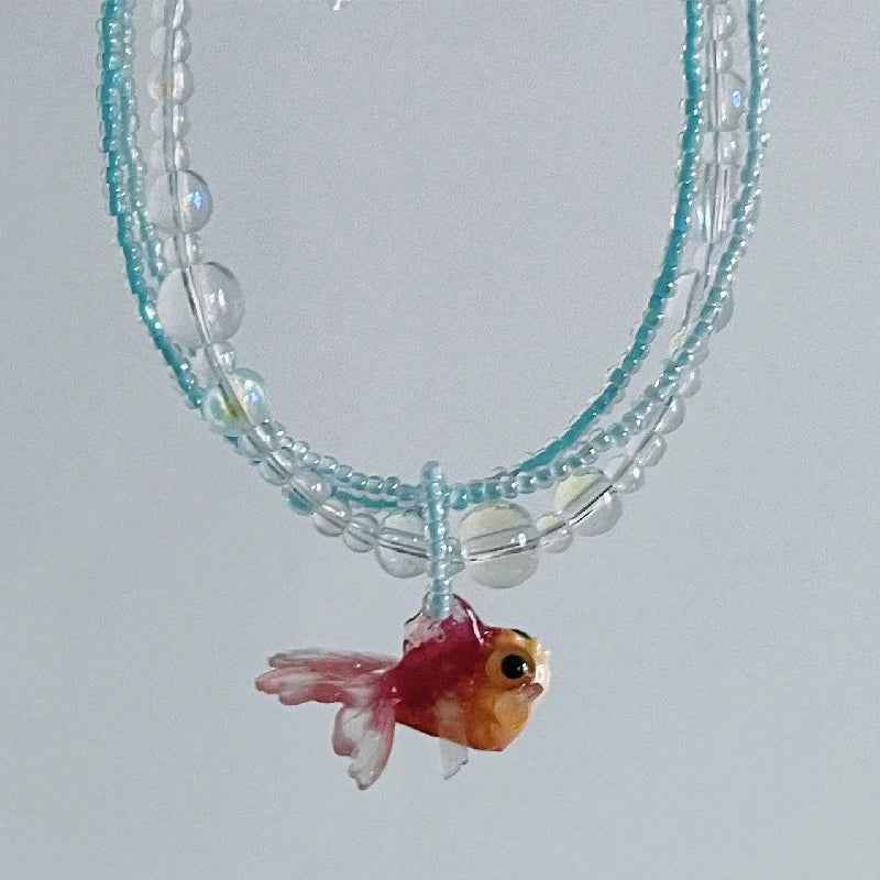 Bohemian Cute Animal Goldfish Pendant Necklace
