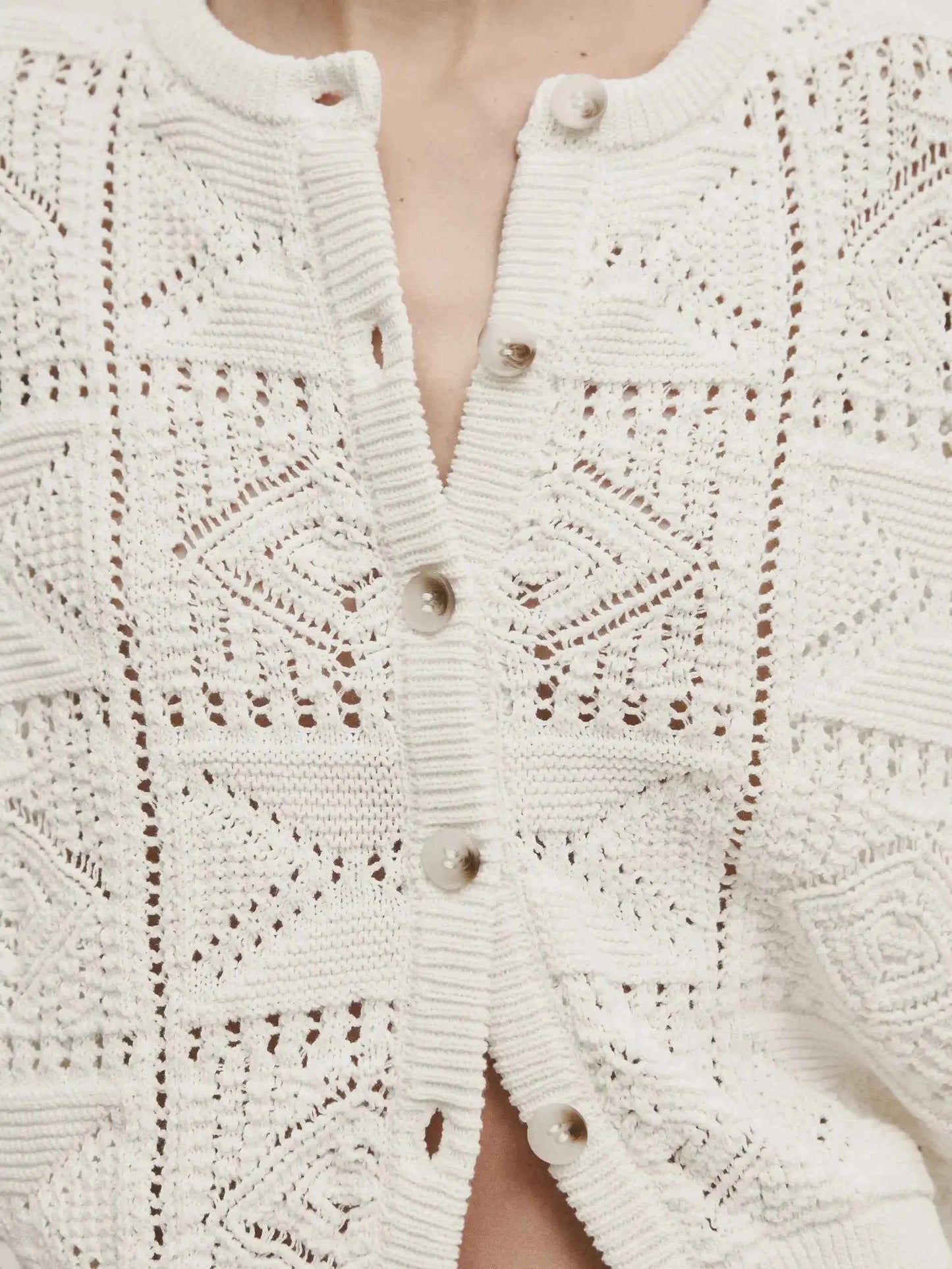 Ethereal French Romantic Hollow Out Cardigan