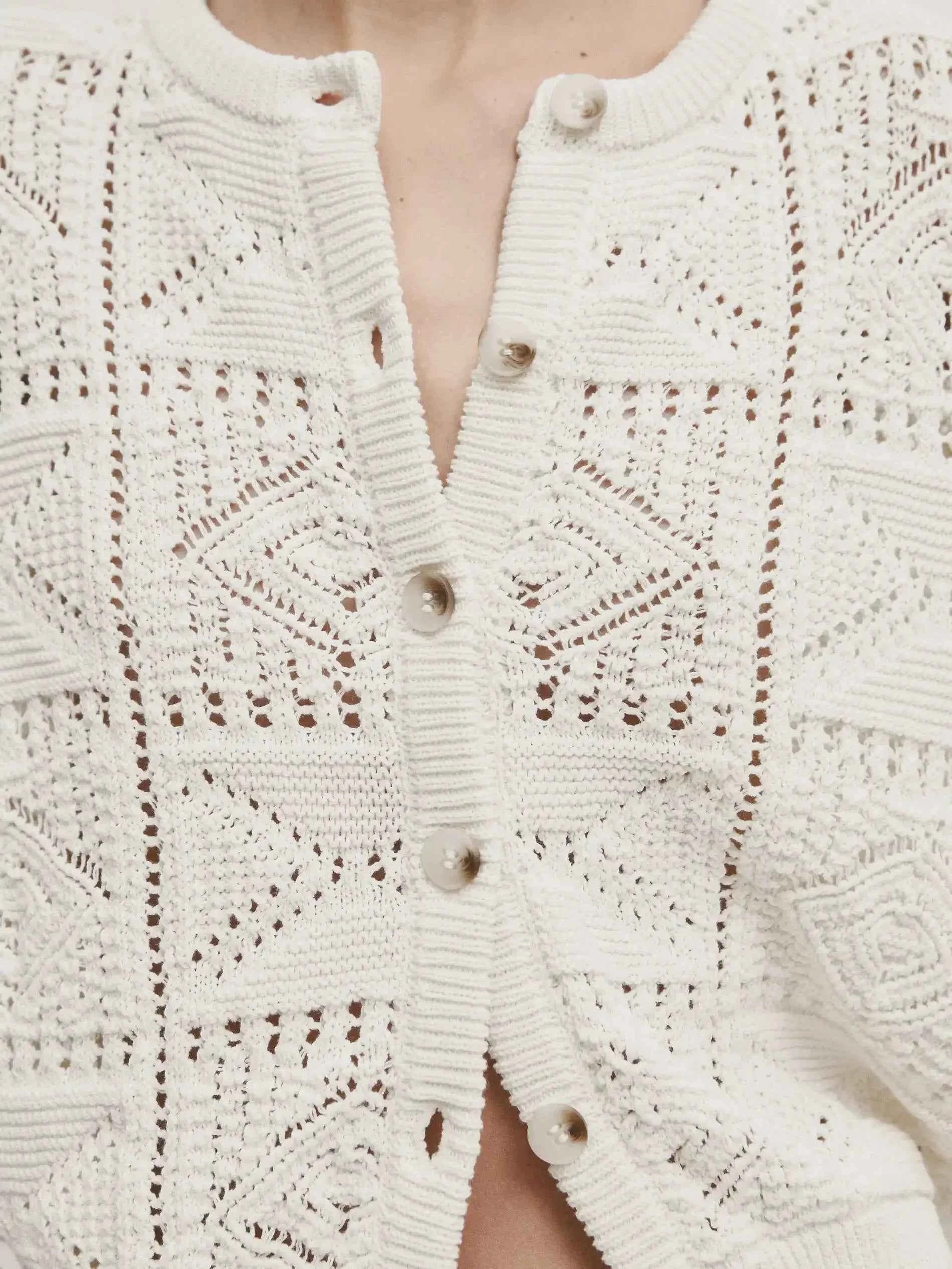 Ethereal French Romantic Hollow Out Cardigan