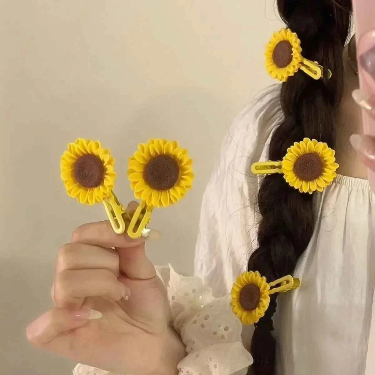 Sunflower Daisy Hair Clips