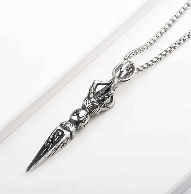 Retro Trendy Buddha Vajra Pendant Necklace