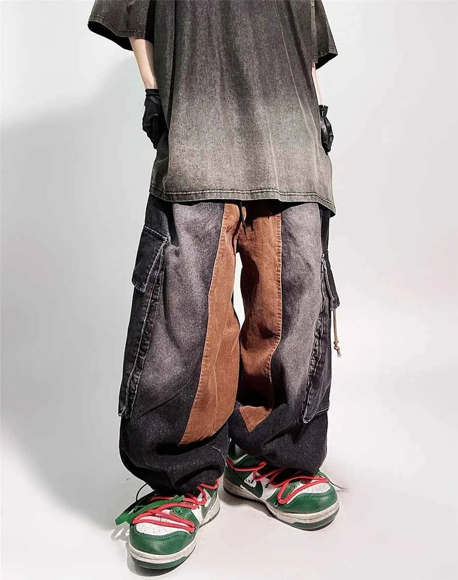 Vintage Streetwear Washed Pink Cargo Jeans