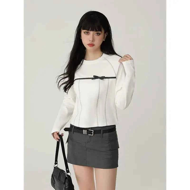 Retro American Bow Long Sleeve T-Shirt