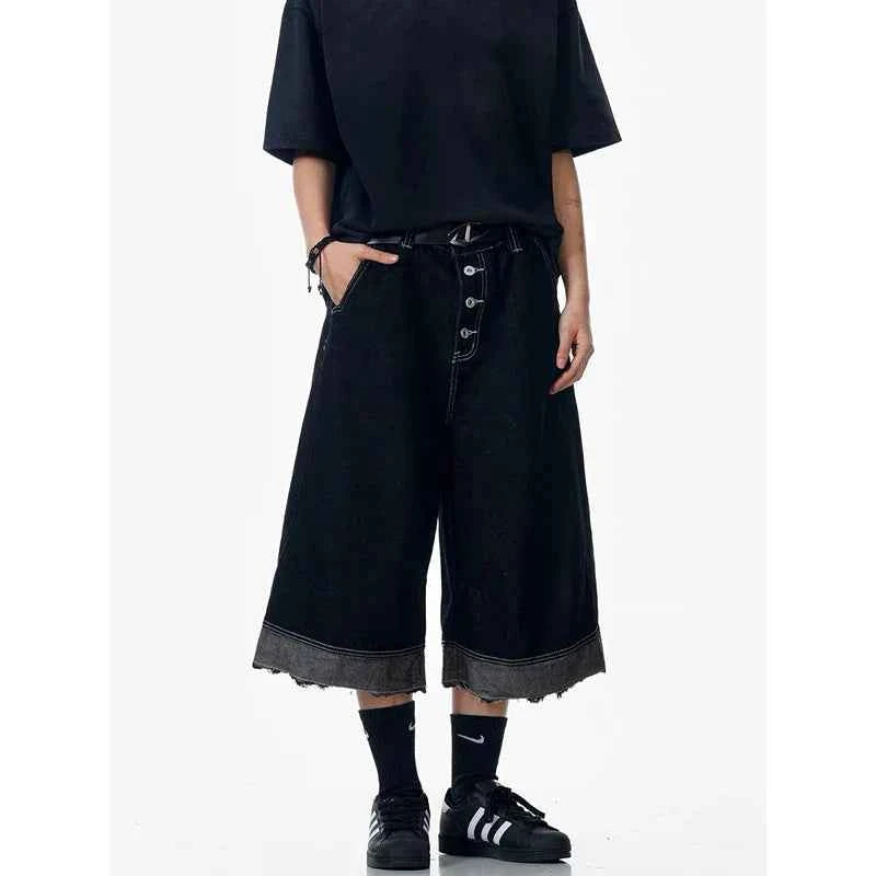 Streetwear Y2K Black Korean Style Gothic Denim Jorts
