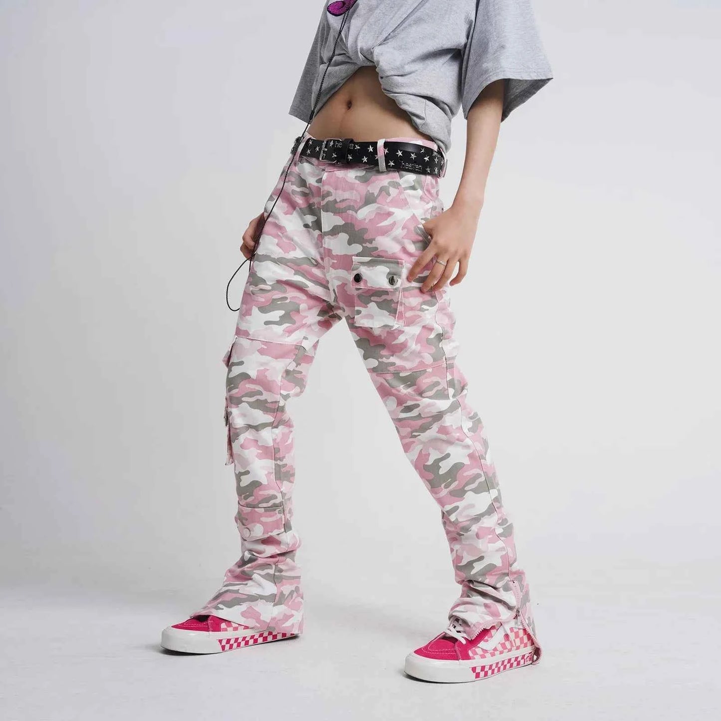 Pink Camouflage Hip Hop Cargo Pants