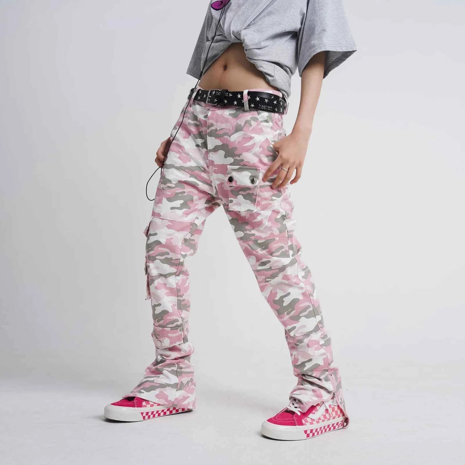Pink Camouflage Hip Hop Cargo Pants