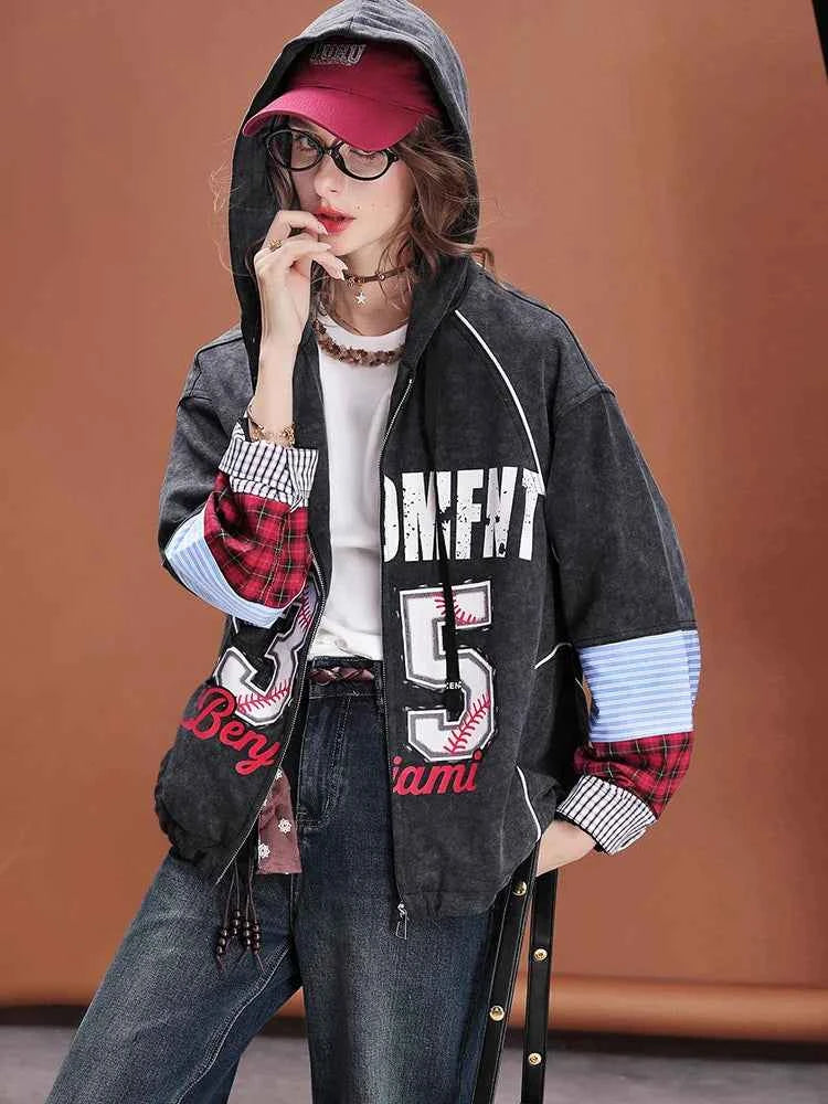 Y2K Cozy Patchwork Loose Fit Sweatshirt