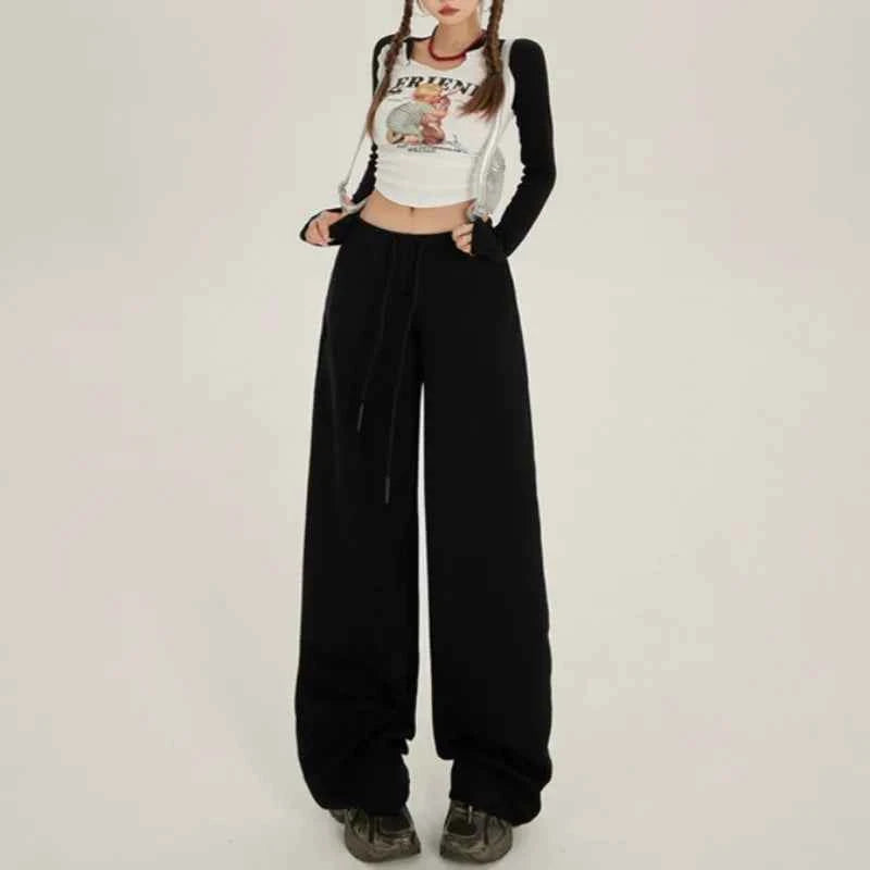 Womwn Winter Casual Striped High Waist Sweatpants