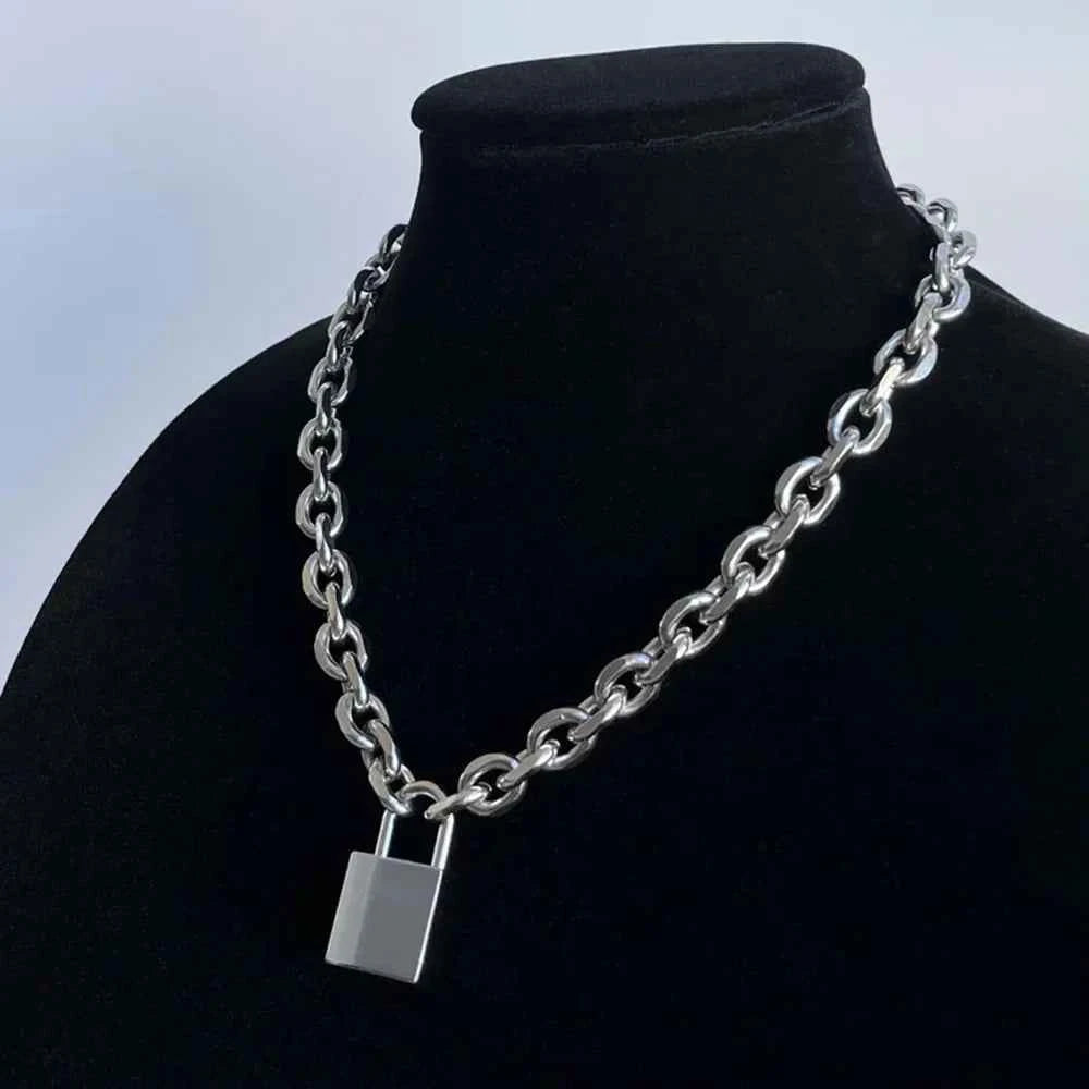 Chunky Stainless Steel Padlock Necklace