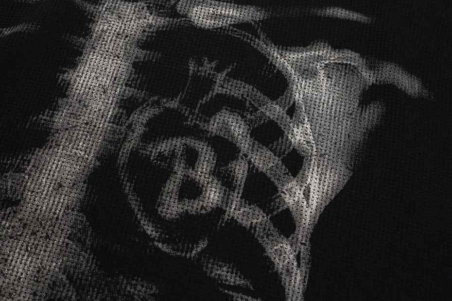 Streetwear Graphic Skeleton Oversized Long Sleeve T-Shirt