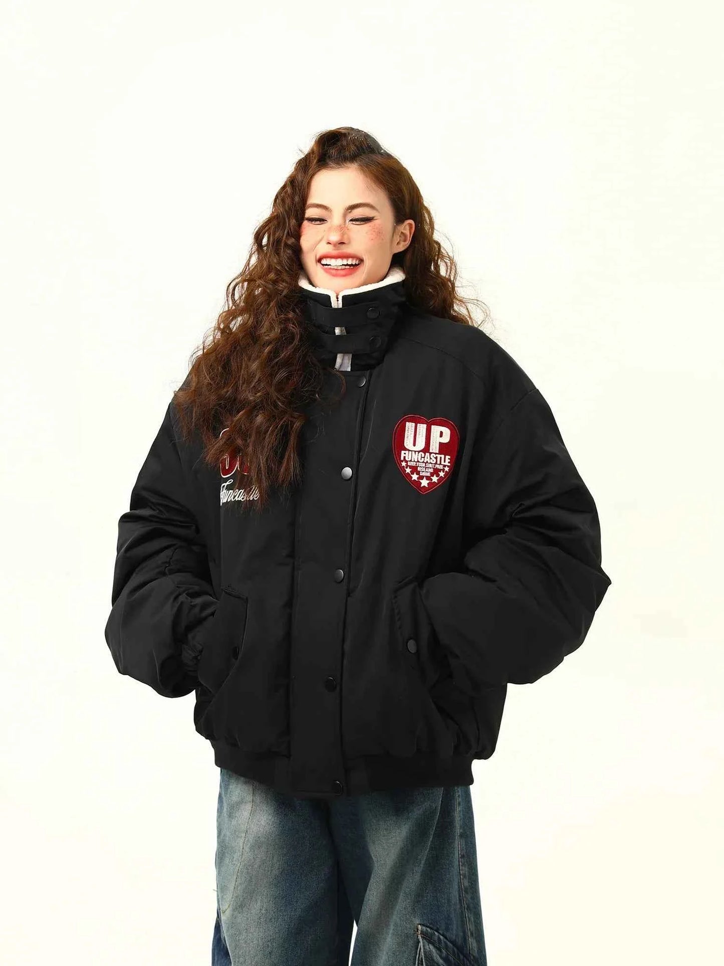 Women Warm Embroidered Wool Jacket