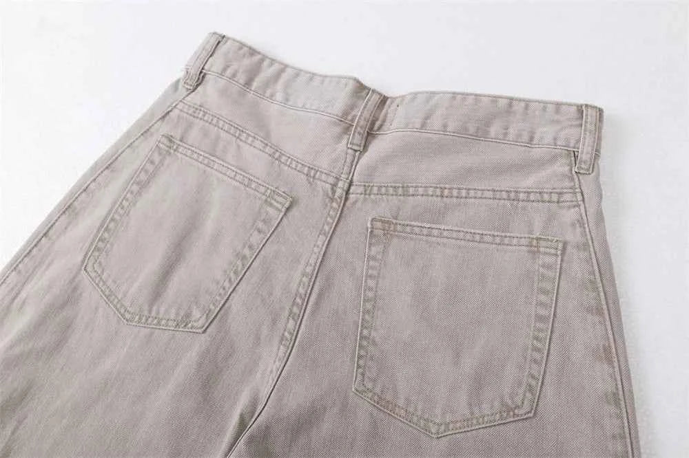 Insulated Distressed Washed Casual Wide Leg Jeans