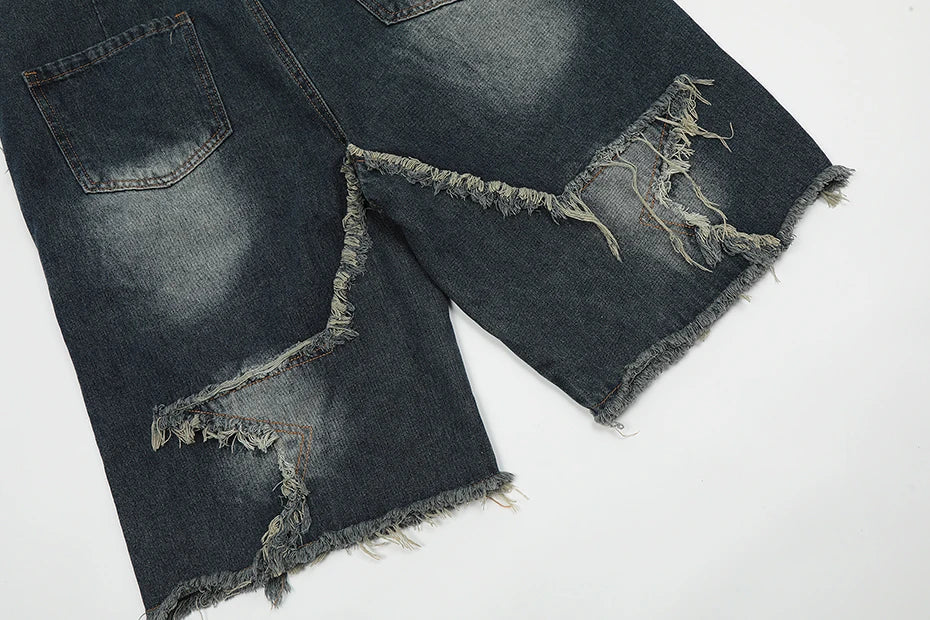 Blue Denim Tassel Star Shorts