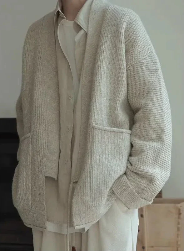 Chinese Style Strap Knit Casual Cardigan - Luxuryurbanwear