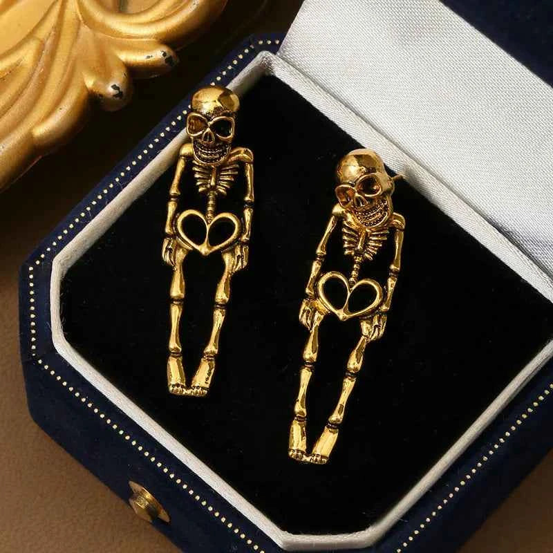 Gothic Skull Skeleton Drop Earring
