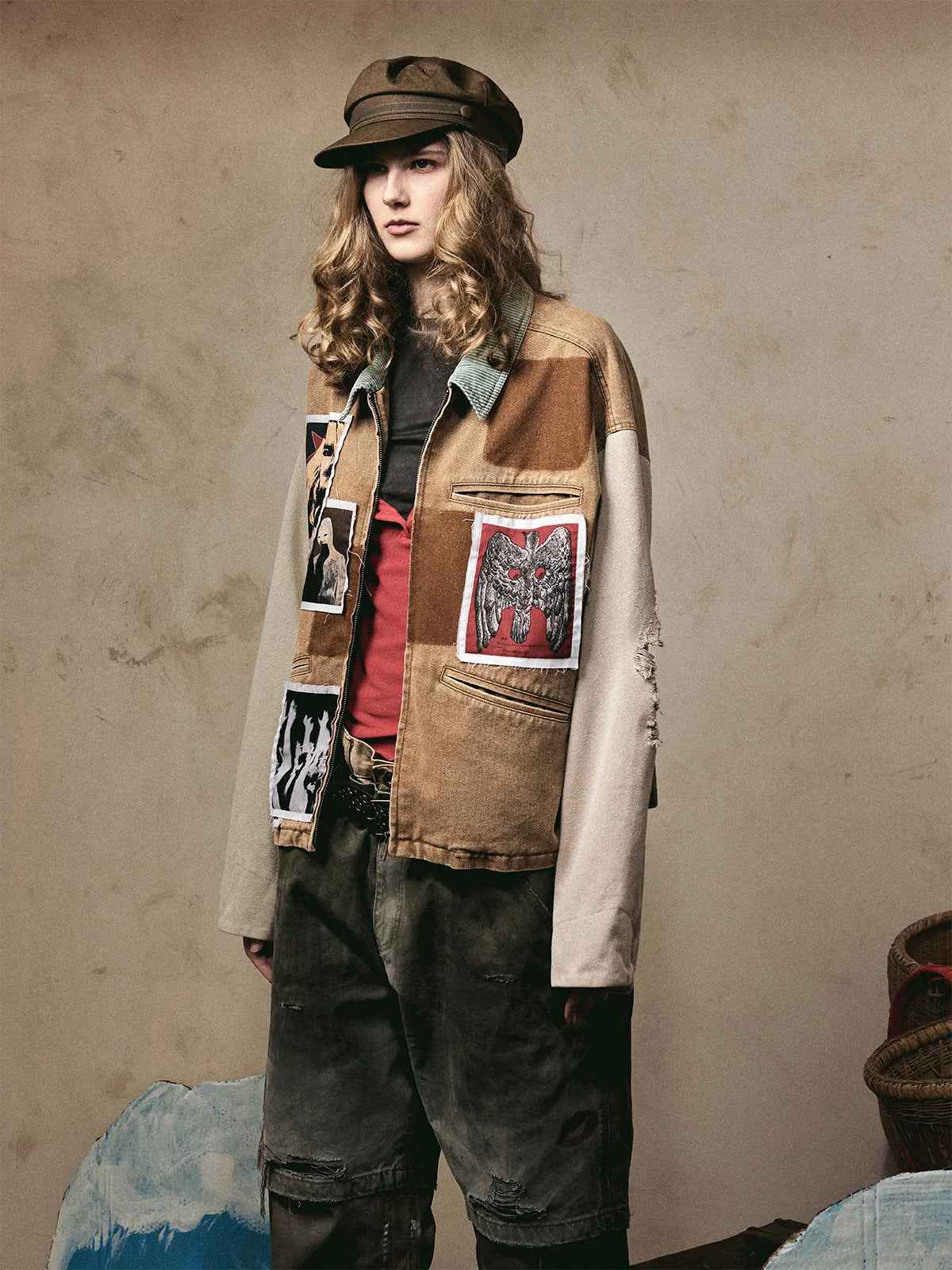 Classic Oversized Streetwear Patchwork Denim Jacket