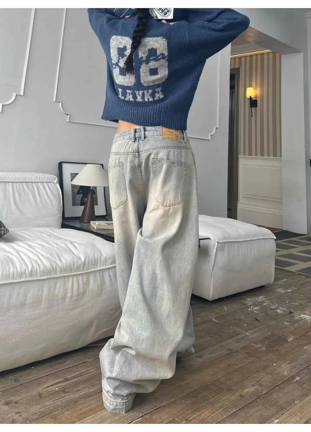 Retro Loose Wide Leg Denim Jeans