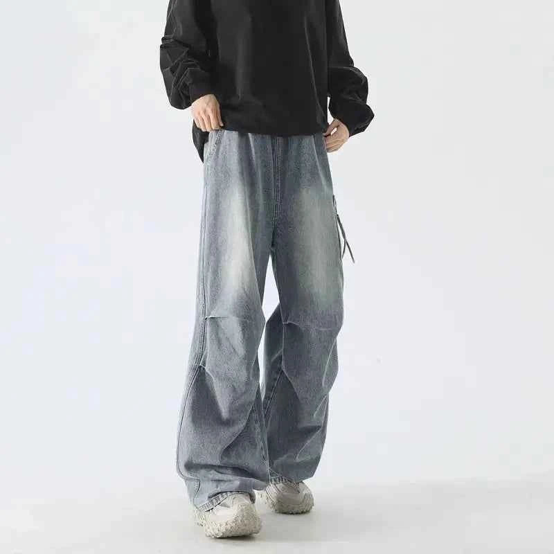 Men's Retro Loose Fit Wide Leg Jeans