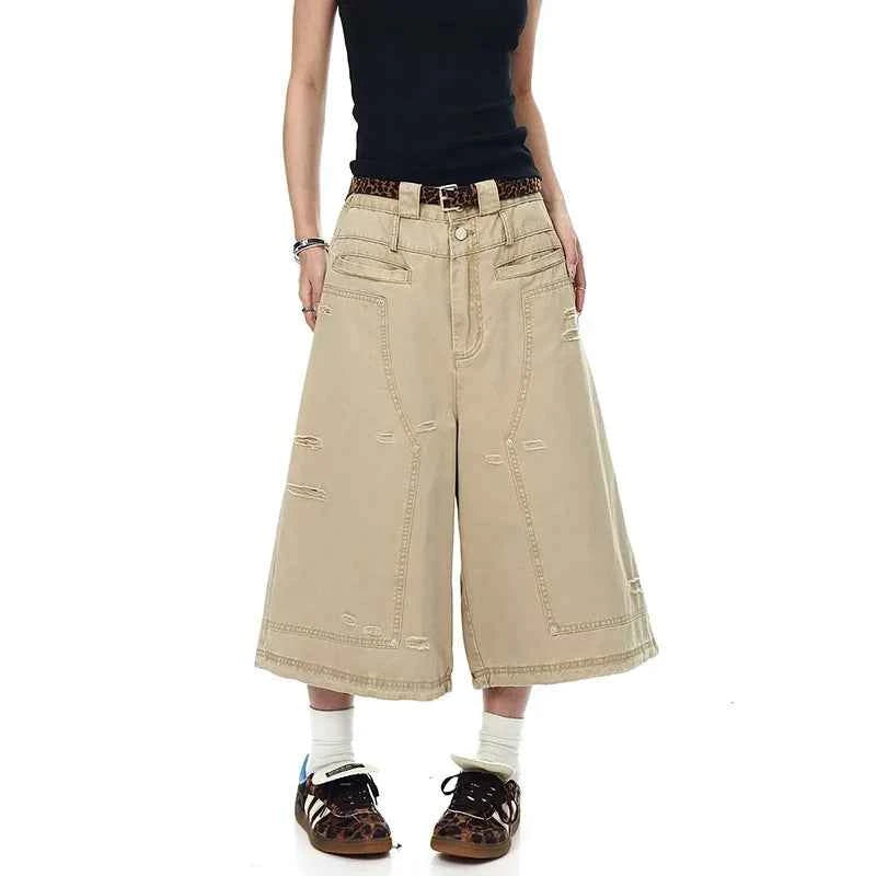 Streetwear Retro Vintage Cool Knee-Length Jorts