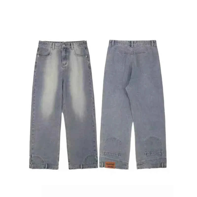 Chic Oversize Blue Wide Leg Casual Jeans