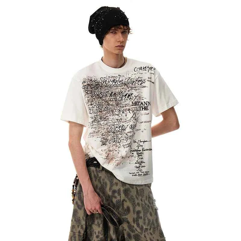 Stylish Personalized Printed Loose Short Sleeve T-Shirt