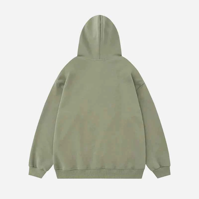 Streetwear Autumn Loose Sense Zip-Up Hoodie