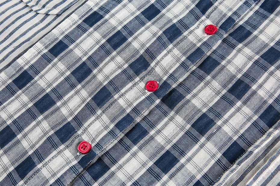 Effortless Retro Patchwork Plaid Long Sleeve Shirt