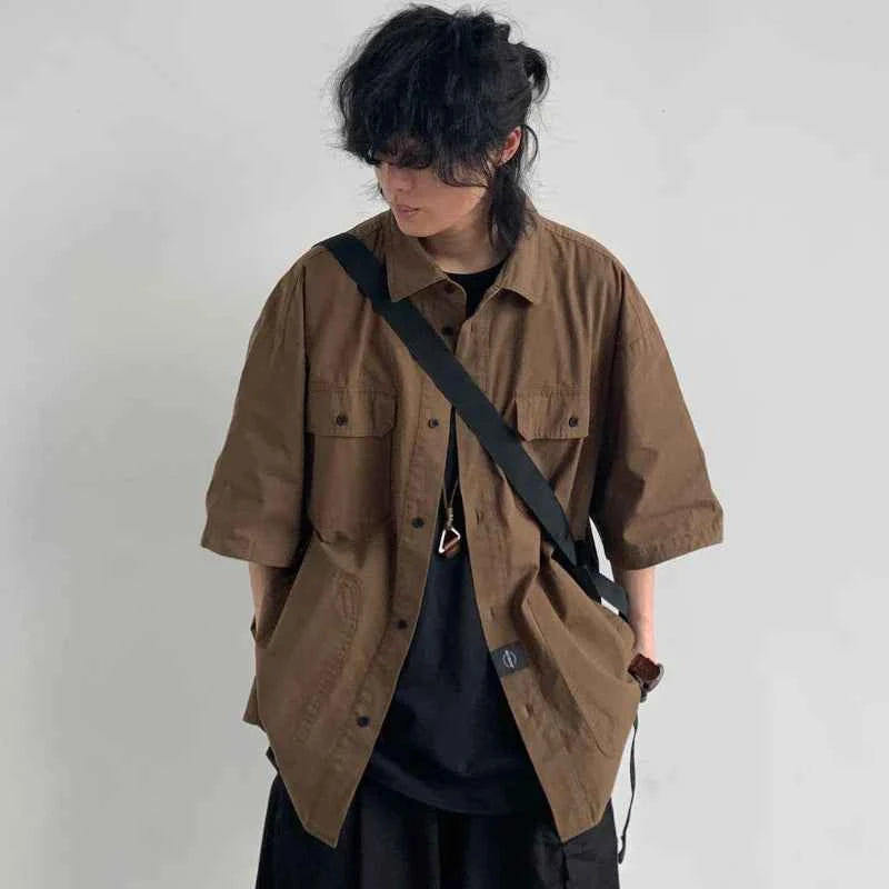 Vintage Japanese Loose Short Sleeve Shirt