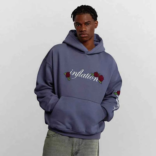 Vintage Washed Boxy Embroidered Hoodie