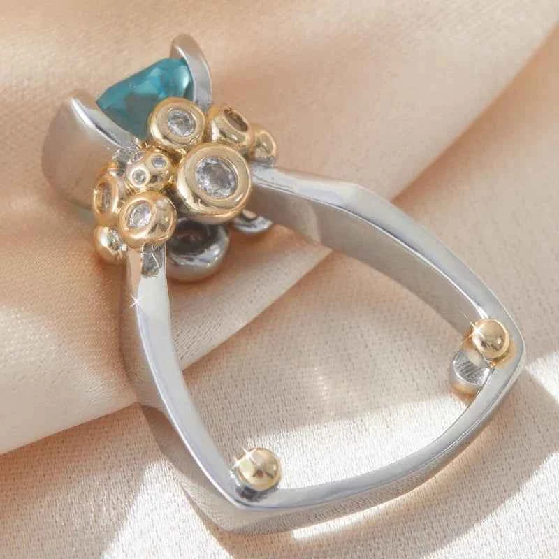 Geometric Zircon Silver Classic Ring