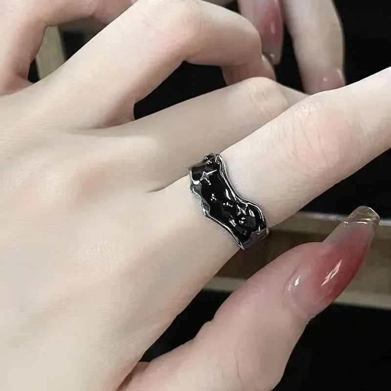 Vintage Gothic Silver Stars Adjustable Ring
