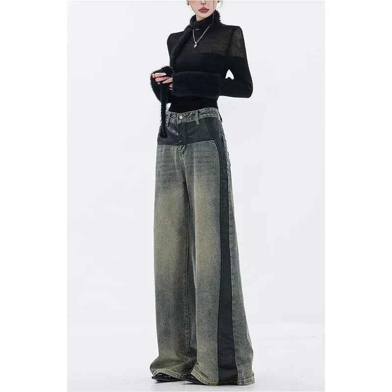 Women Hip Hop Retro High Quality Vintage Blue Jeans
