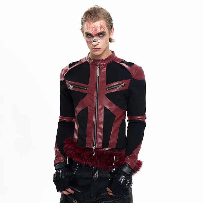 Trendsetter Slim Fit Patchwork Leather Jacket