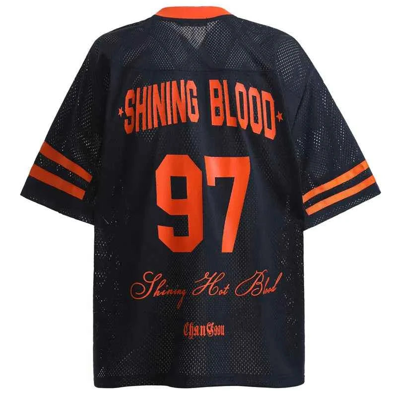 Insulated Retro Mesh Graphic Printed Sport T-Shirt
