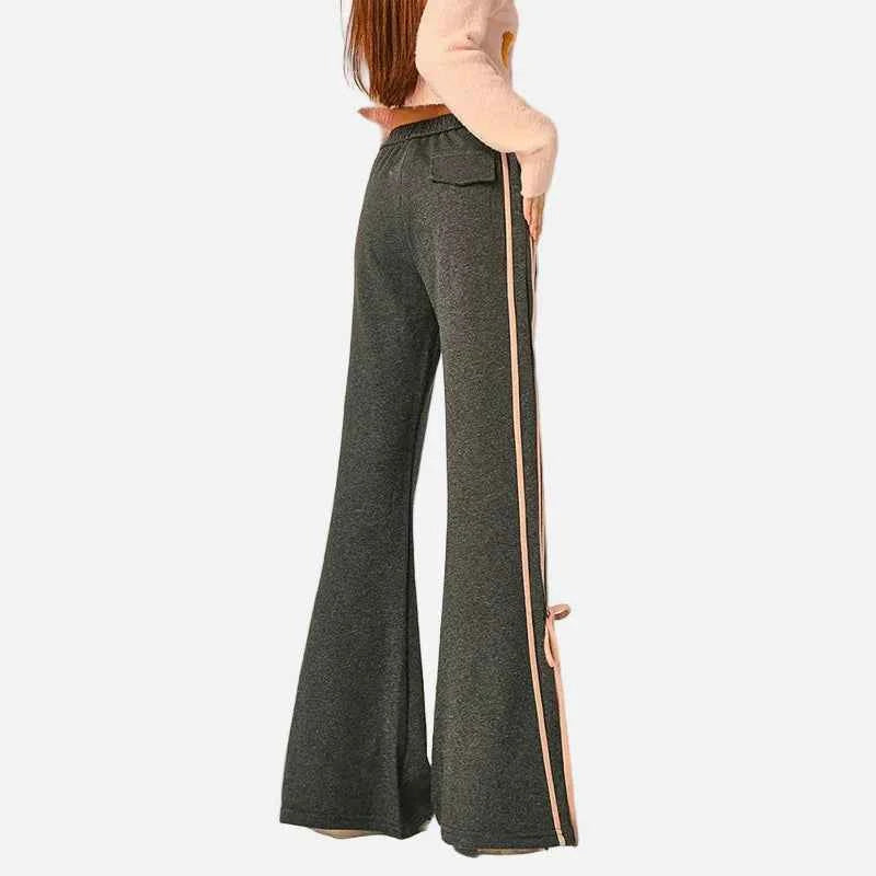 Y2K Striped Bow Straight Leg Sweatpants