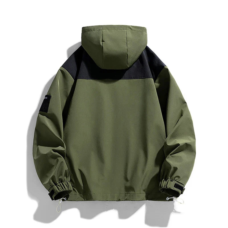 High Neck Two Tone Cargo Bomber Jacket