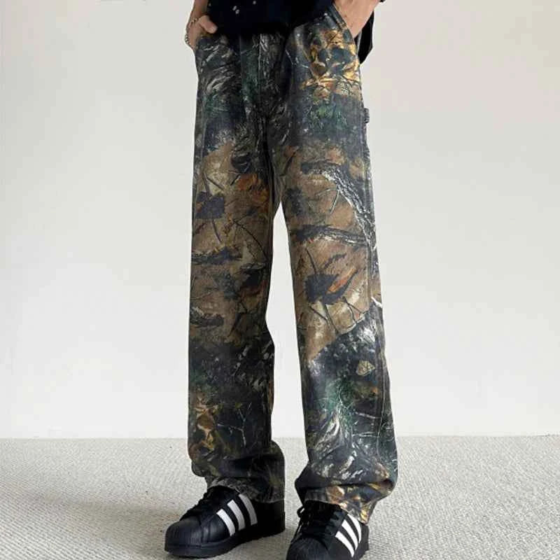 Streetwear Vintage Retro Hip Hop Patterned Jeans