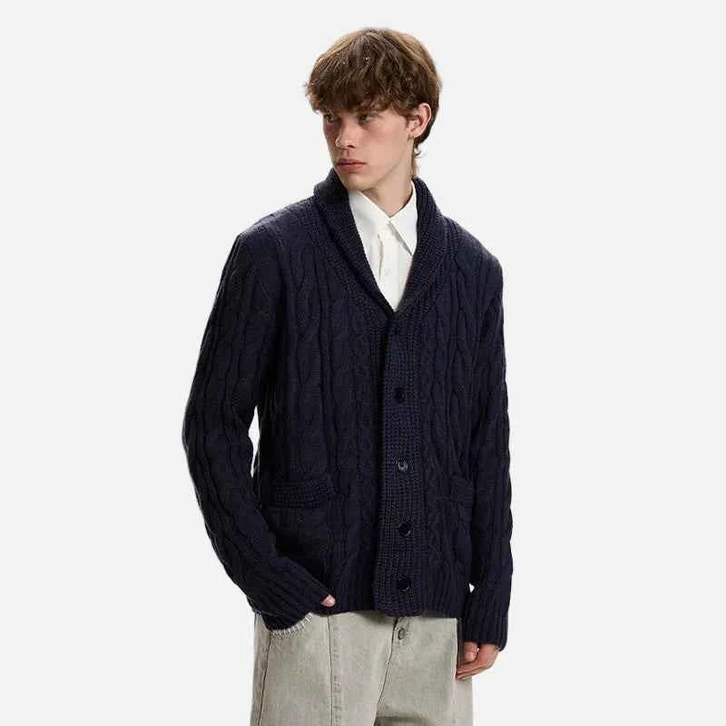 Elegant Textured Solid Color Knitted Cardigan