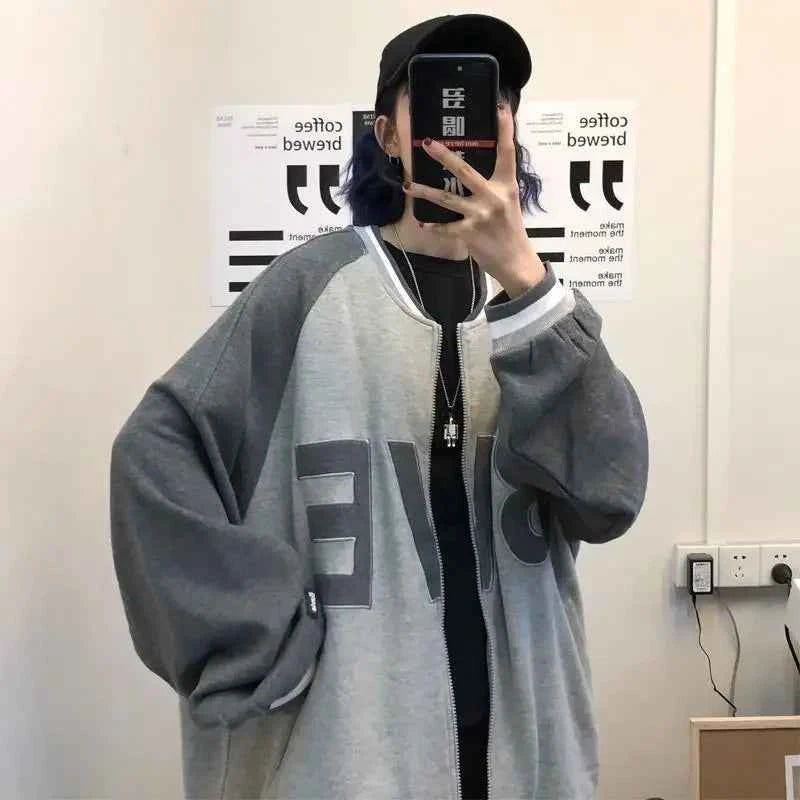 Vintage Streetwear Panelled Zip-Up Sweatshirt